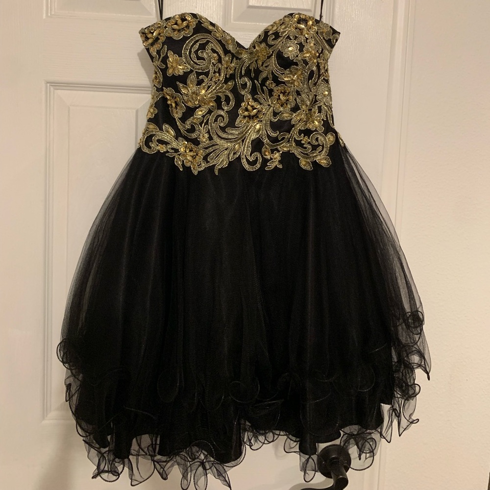 Black and gold formal dress